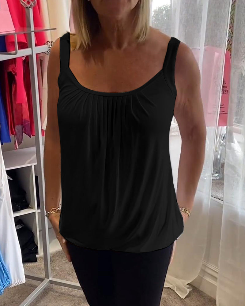 Sæt Plisseret hvid camisole top