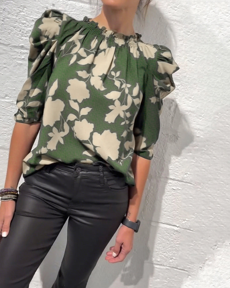 Bluse Puffærme Rynke