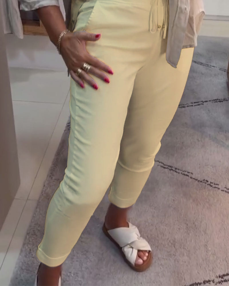 Tætsiddende Bukser Afslappet Med Snøre