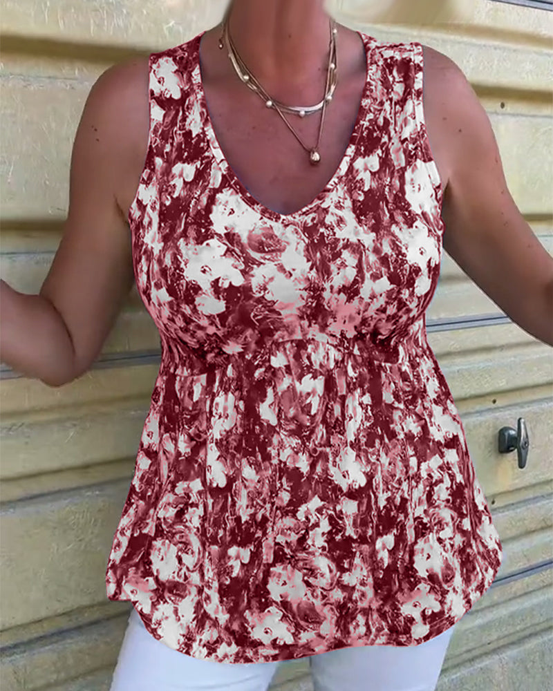 Tanktop Sexet Printet Ærmeløs