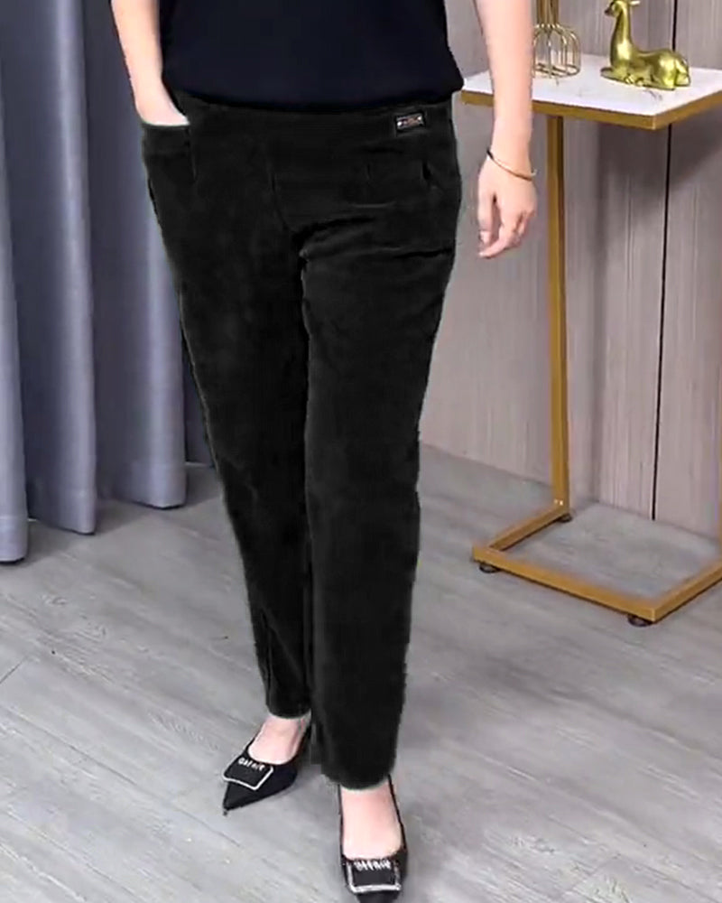 Ensfarvede Stretch-Skinnybukser