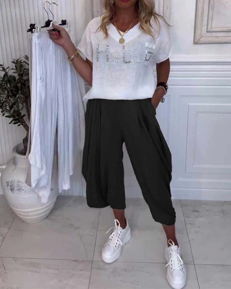 Bukser Ensfarvede Bloomers Casual