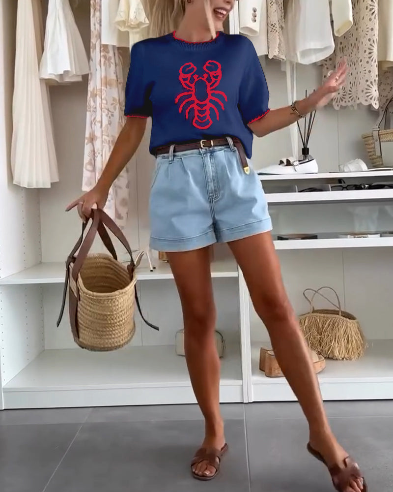 Trøje med Print i Streetstil