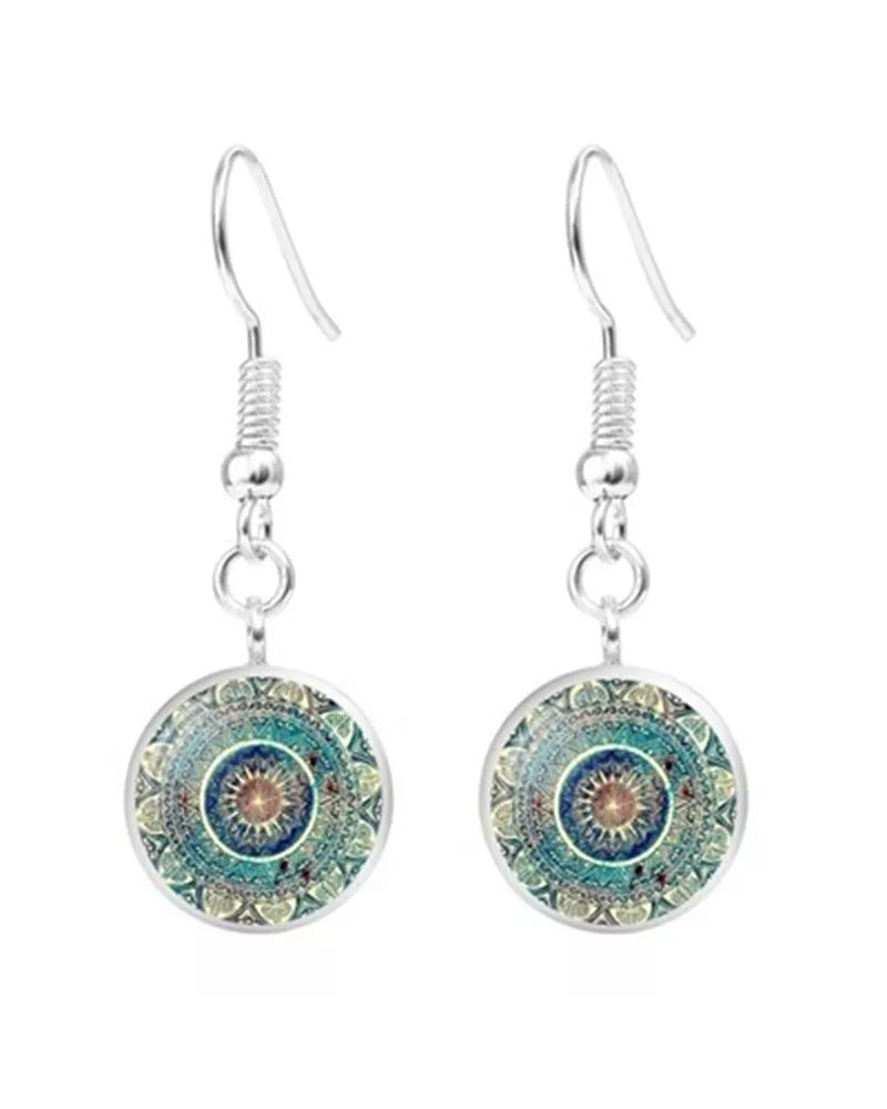 Mandala blomst ædelstenshalskædesæt