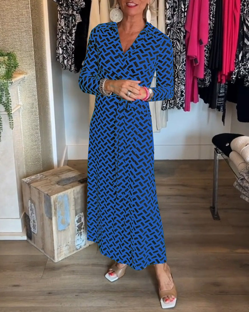 Slankende mønstret kjole