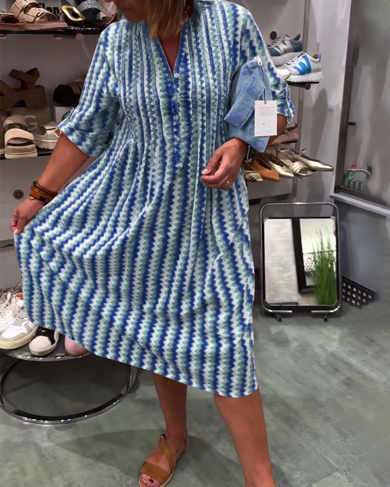 Kjole Med Bølgemønster