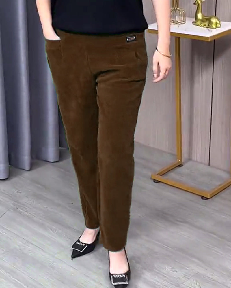 Ensfarvede Stretch-Skinnybukser