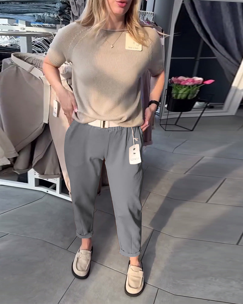 Bukser Ensfarvet Afslappet Lige