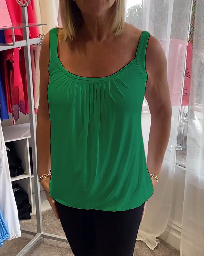 Sæt Plisseret hvid camisole top