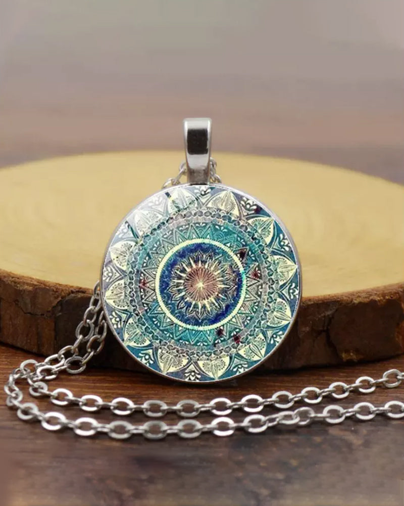 Mandala blomst ædelstenshalskædesæt