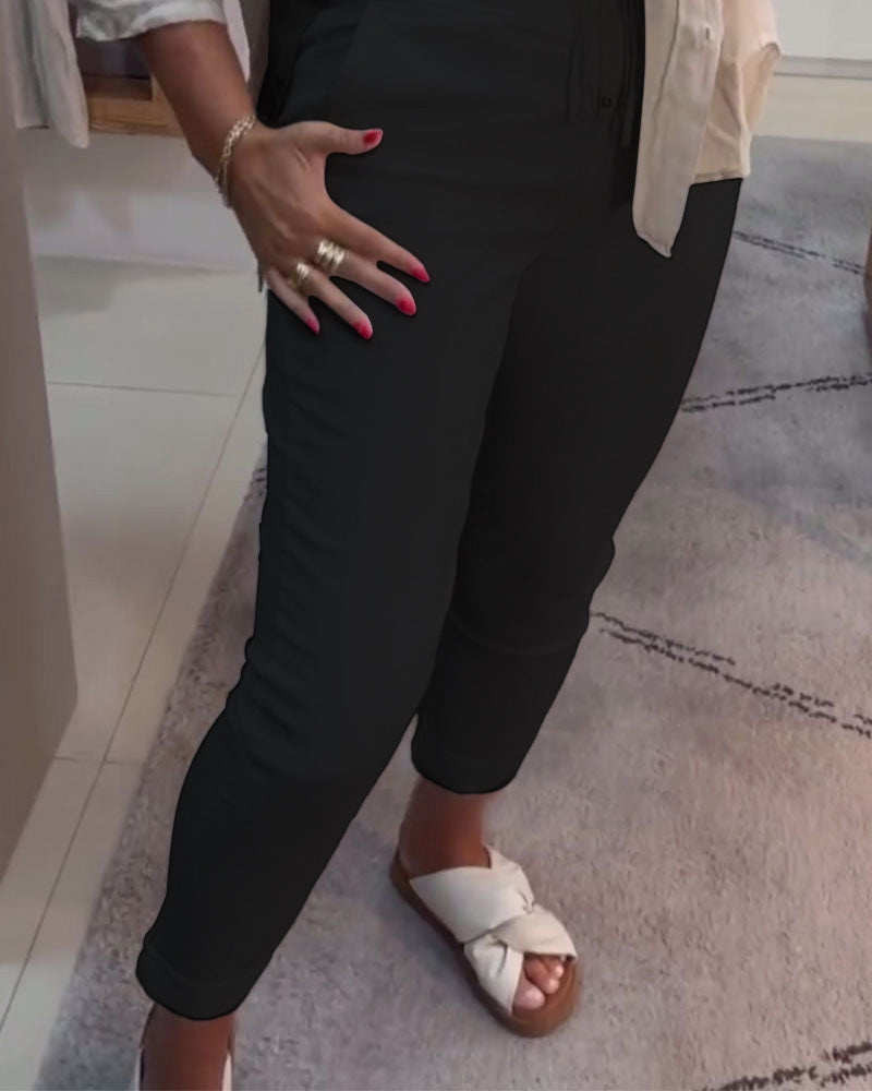 Tætsiddende Bukser Afslappet Med Snøre