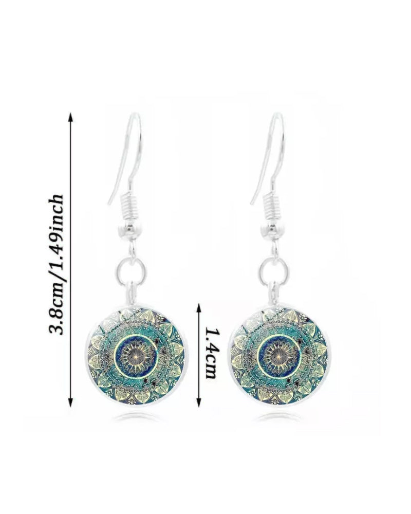 Mandala blomst ædelstenshalskædesæt