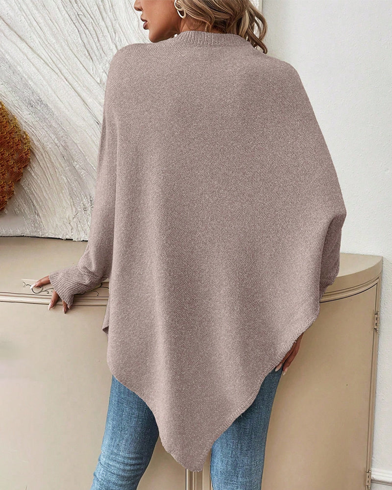 Blomstret Løs Sweater med Flagermusærmer