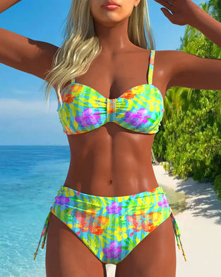 Badedragt Trykt Midjer Med Bind I Ryggen