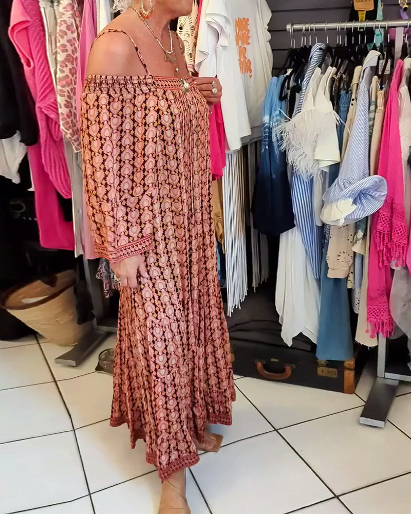 Boheme Stil Løs Kjole Med Seler