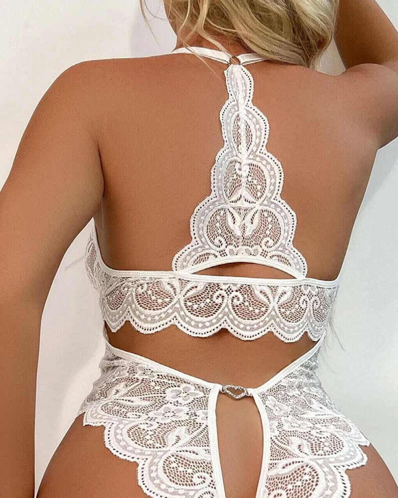 Åben Gule Kantet Sexet Pyjamas