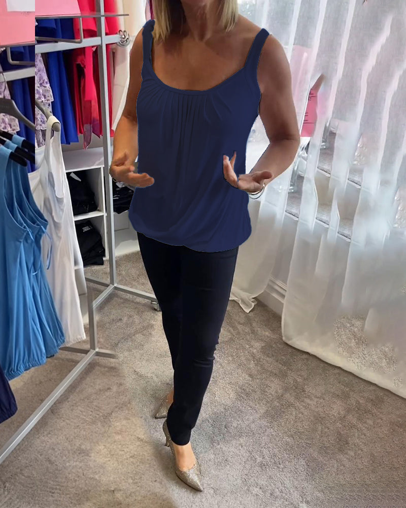 Sæt Plisseret hvid camisole top