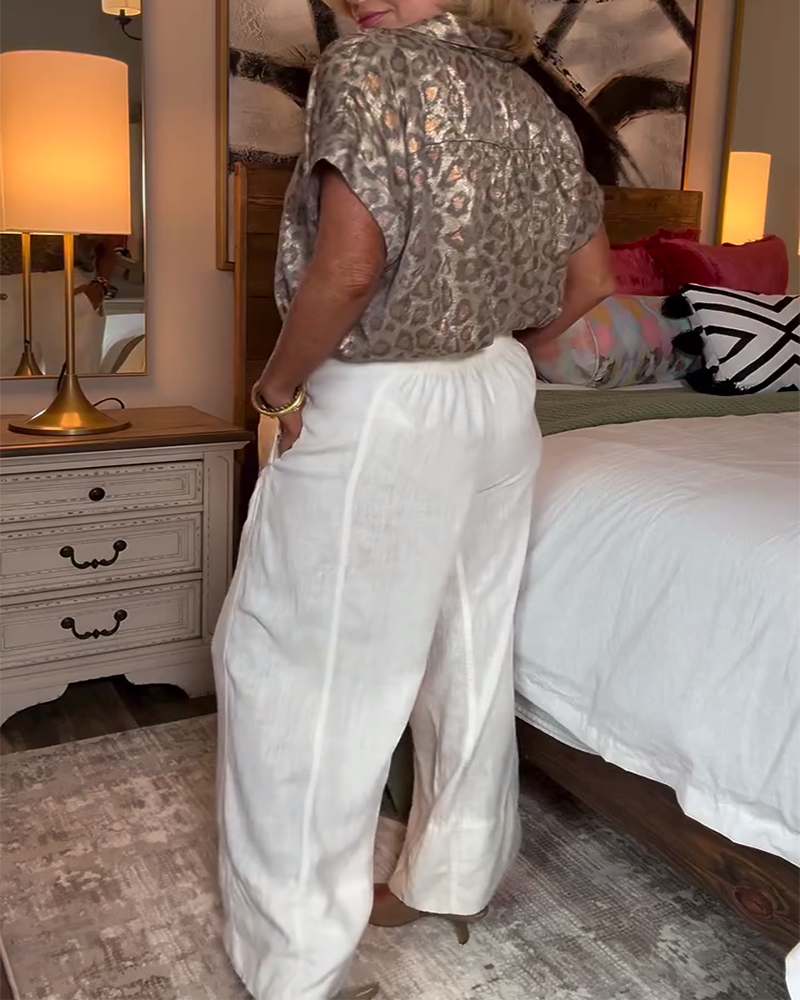 Bluse afslappet leopardprint