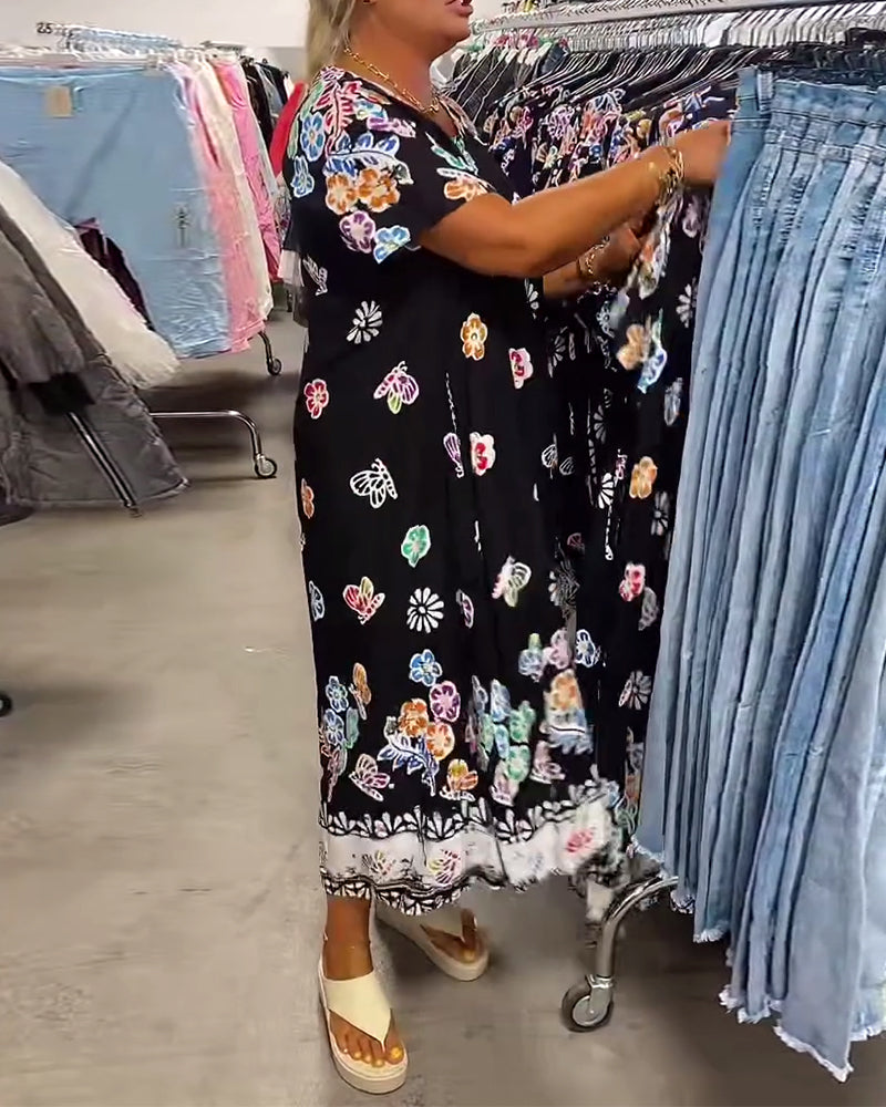 Kjole Oversize med Print Løs