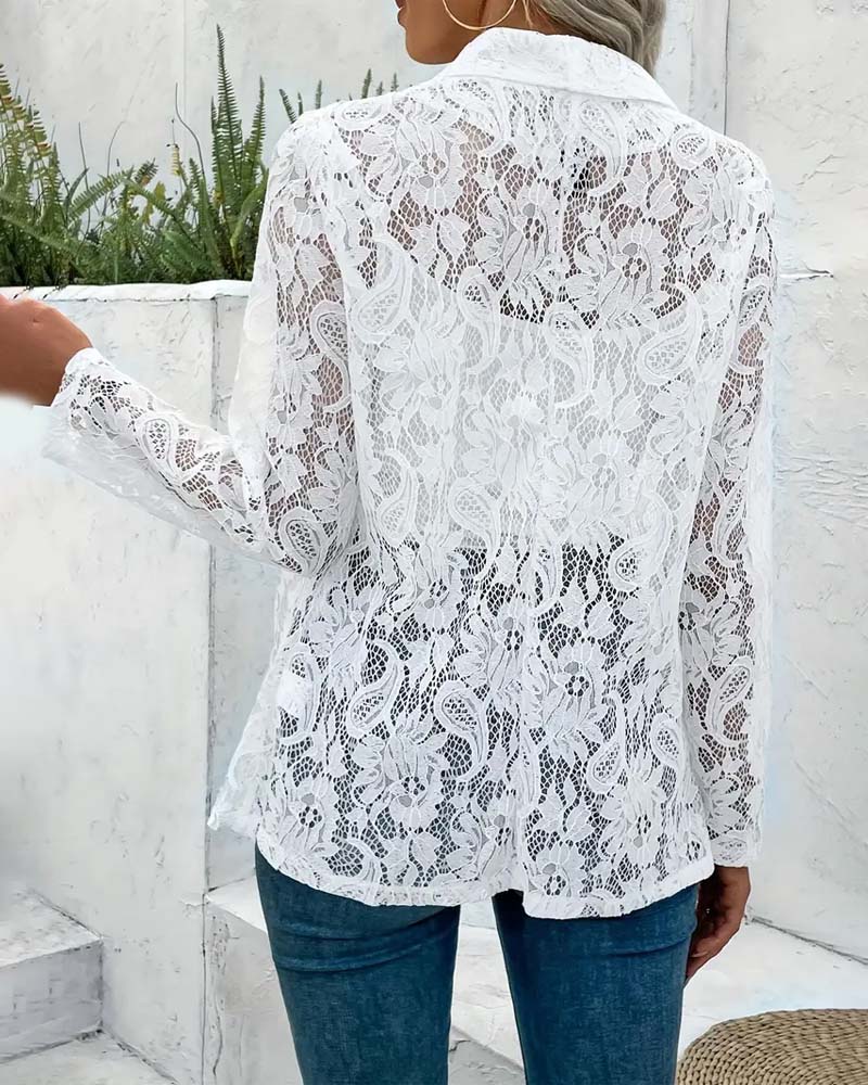 Elegant blazer med blonder