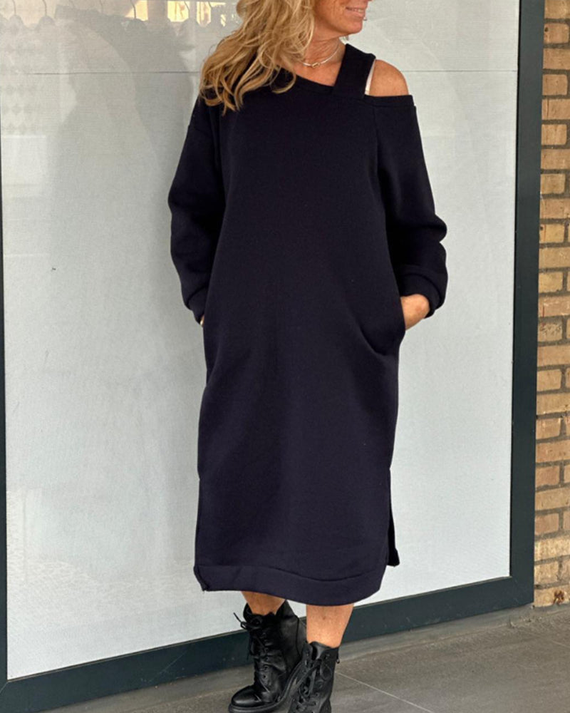 Afslappet kjole med enkelt skulderstrop