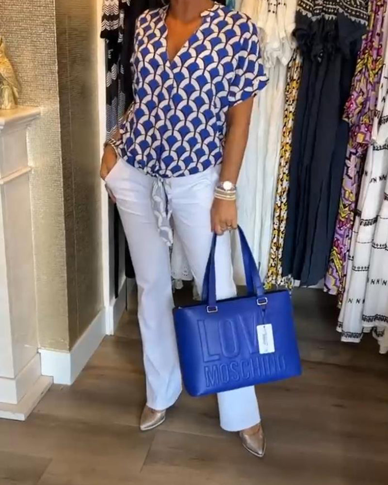 Hvide fritidsbukser med lommer