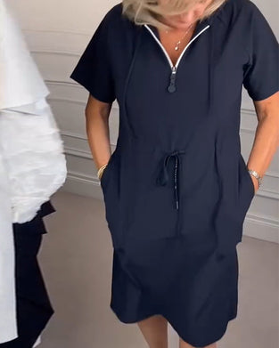 Kjole Med Hætte Og Halv Lynlås Sport