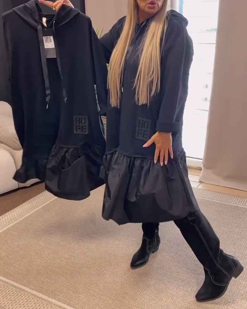 Sort kjole i løs pasform