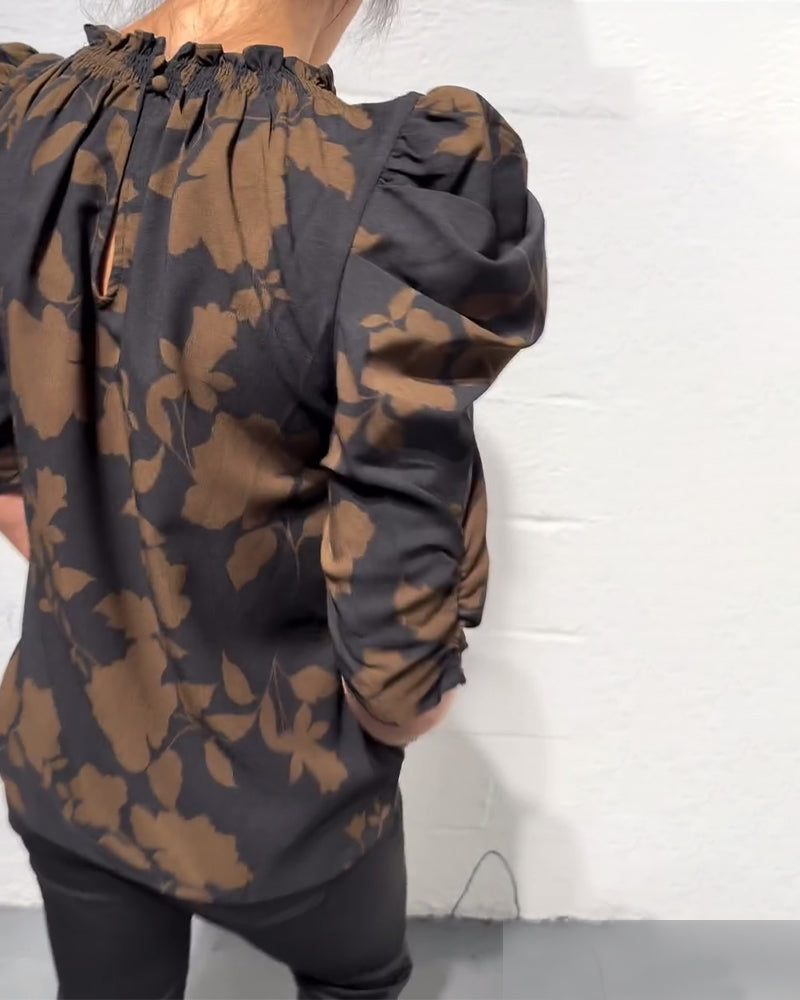 Bluse Puffærme Rynke