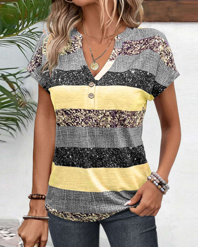 Farveblokmønstret T-shirt