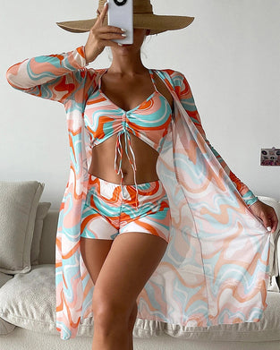 Tredelt bikinibadedragt med print