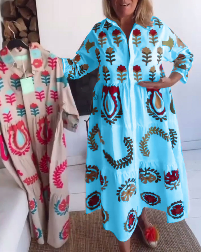 Kjole Blomstret Grafisk Print