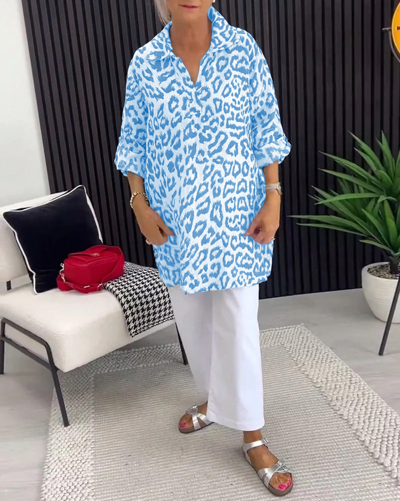 Bluse Krave Leopardtryk