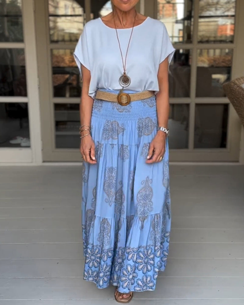 Pink T-shirt med rund hals