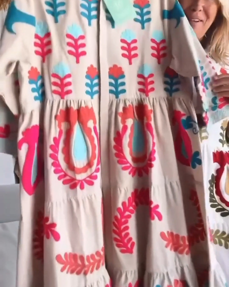 Kjole Blomstret Grafisk Print