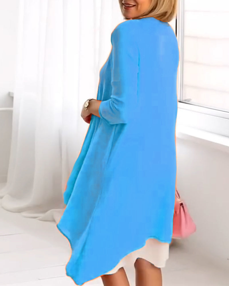 Sæt Blomsterprint Patchwork Langærmet