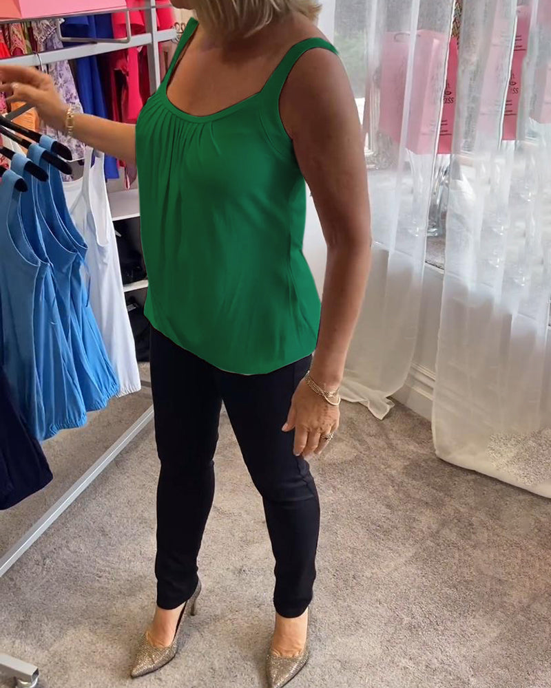 Sæt Plisseret hvid camisole top