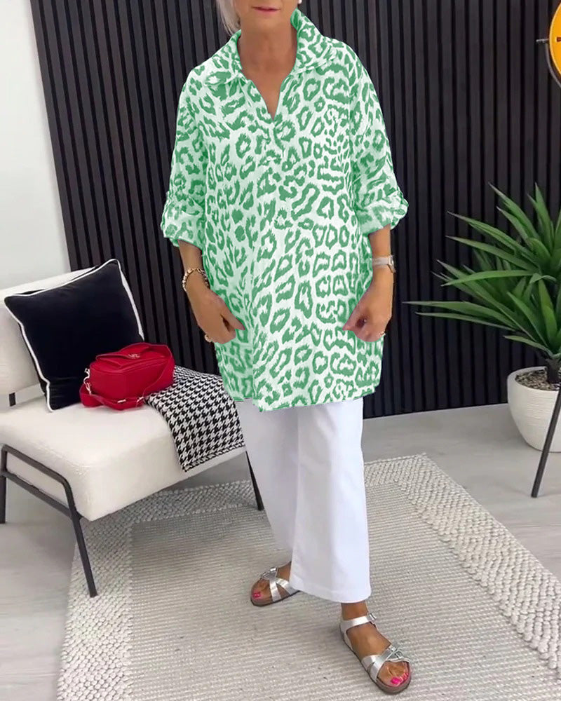 Bluse Krave Leopardtryk