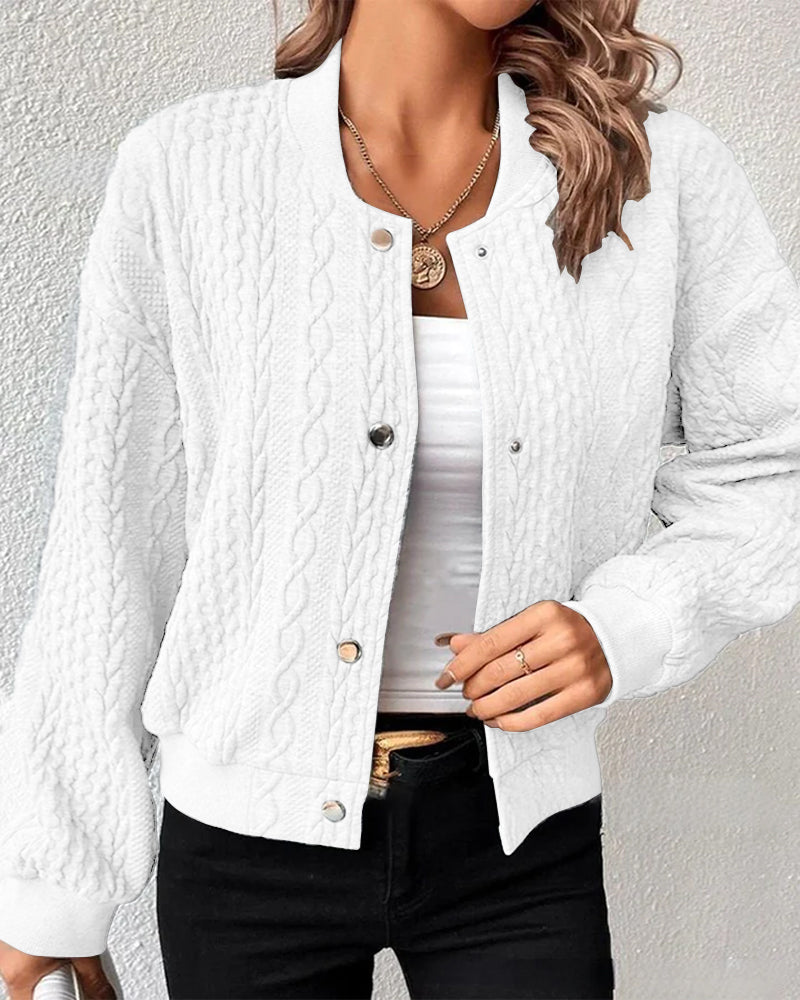 Button down cardigan i ensfarvet