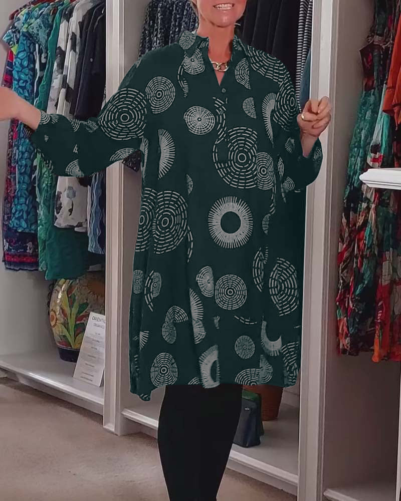 Casual kjole med geometrisk print