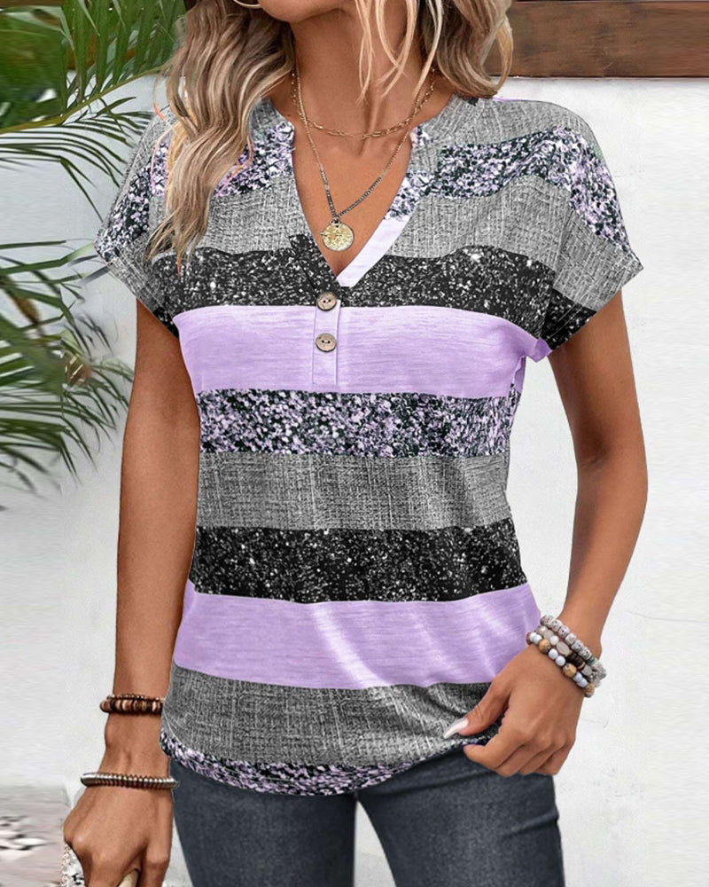 Farveblokmønstret T-shirt