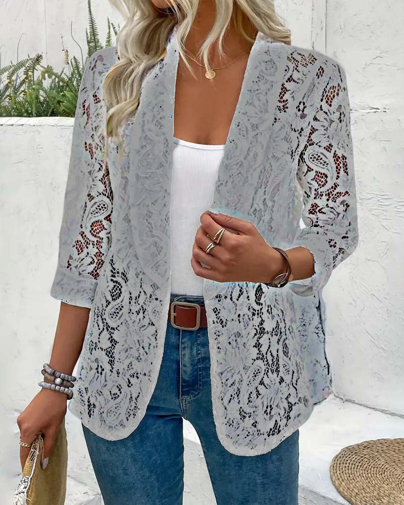 Elegant blazer med blonder