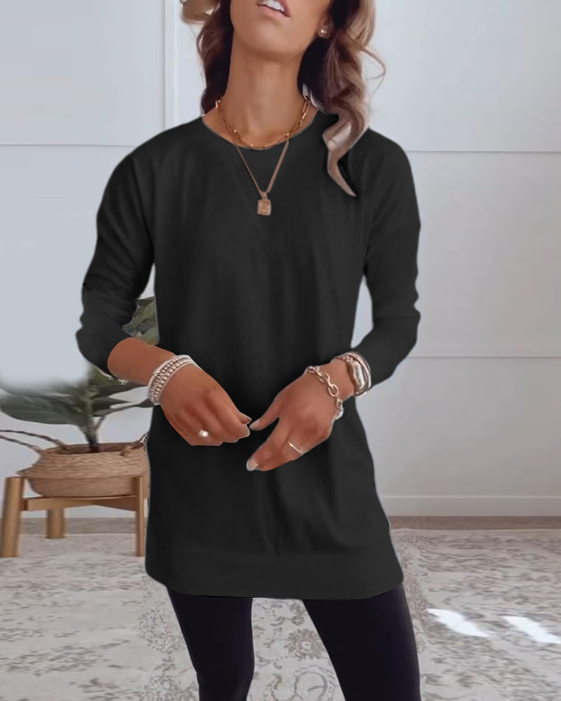 Hvid langærmet hverdagstop