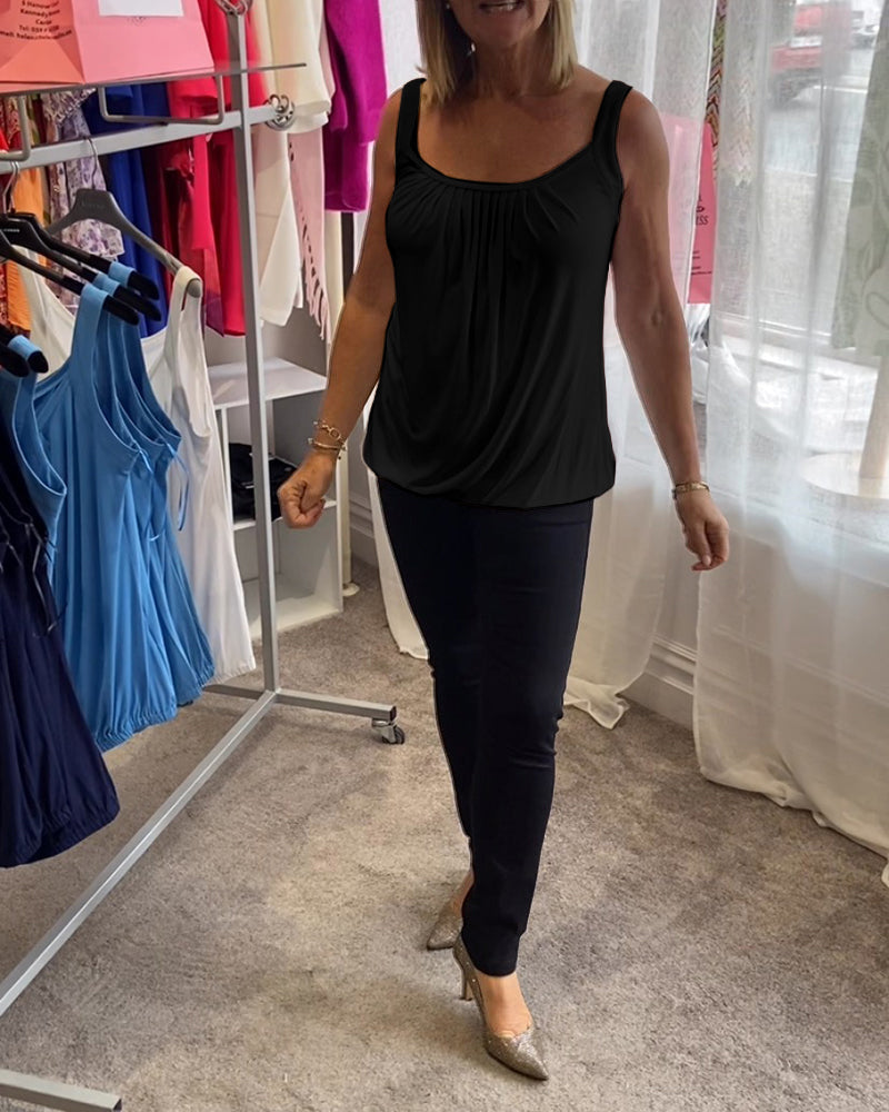 Sæt Plisseret hvid camisole top