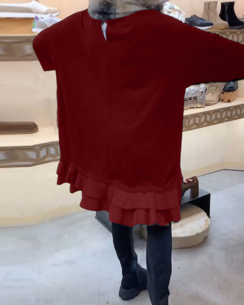 Kjole med elegant silhuet og lange ærmer