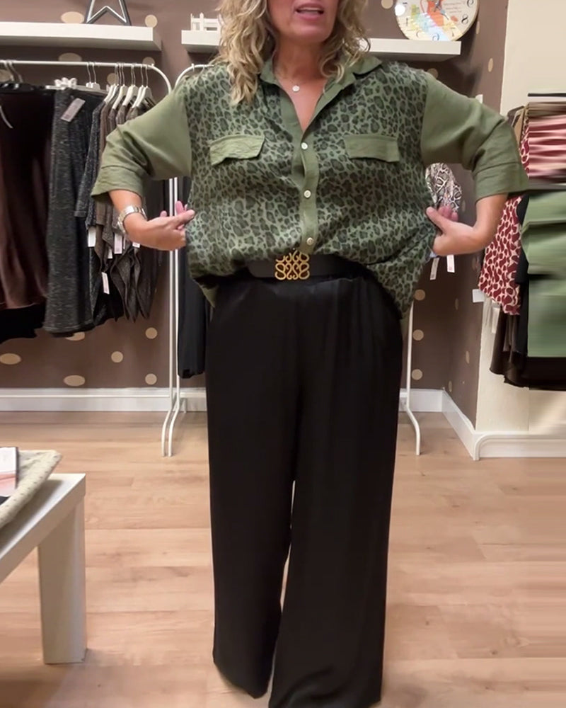 Skjorte med leopardprint