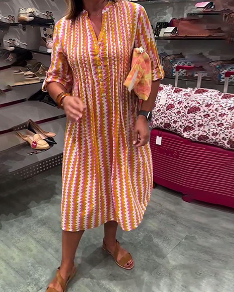 Kjole Med Bølgemønster