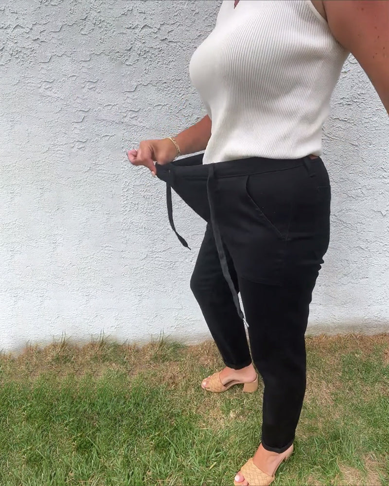 Bukser Ensfarvede Afslappede Stræk