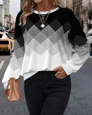 Sweatshirt Ternet Print Rund Hals