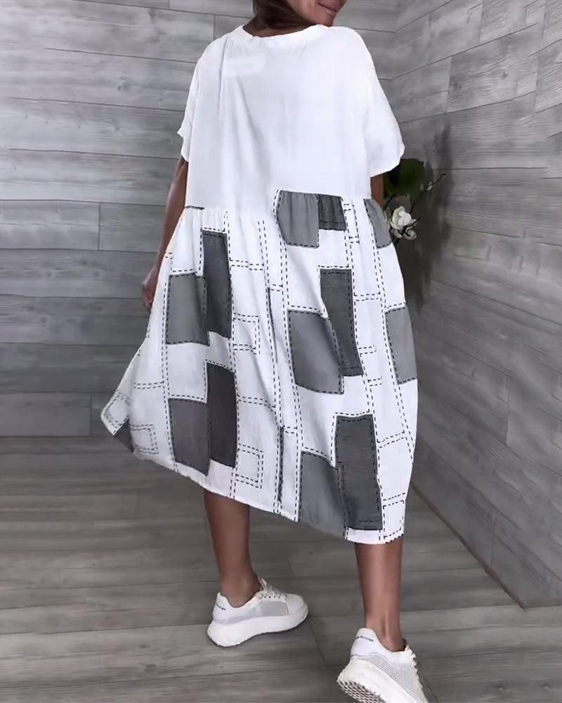 Kjole Gademode Rund Hals